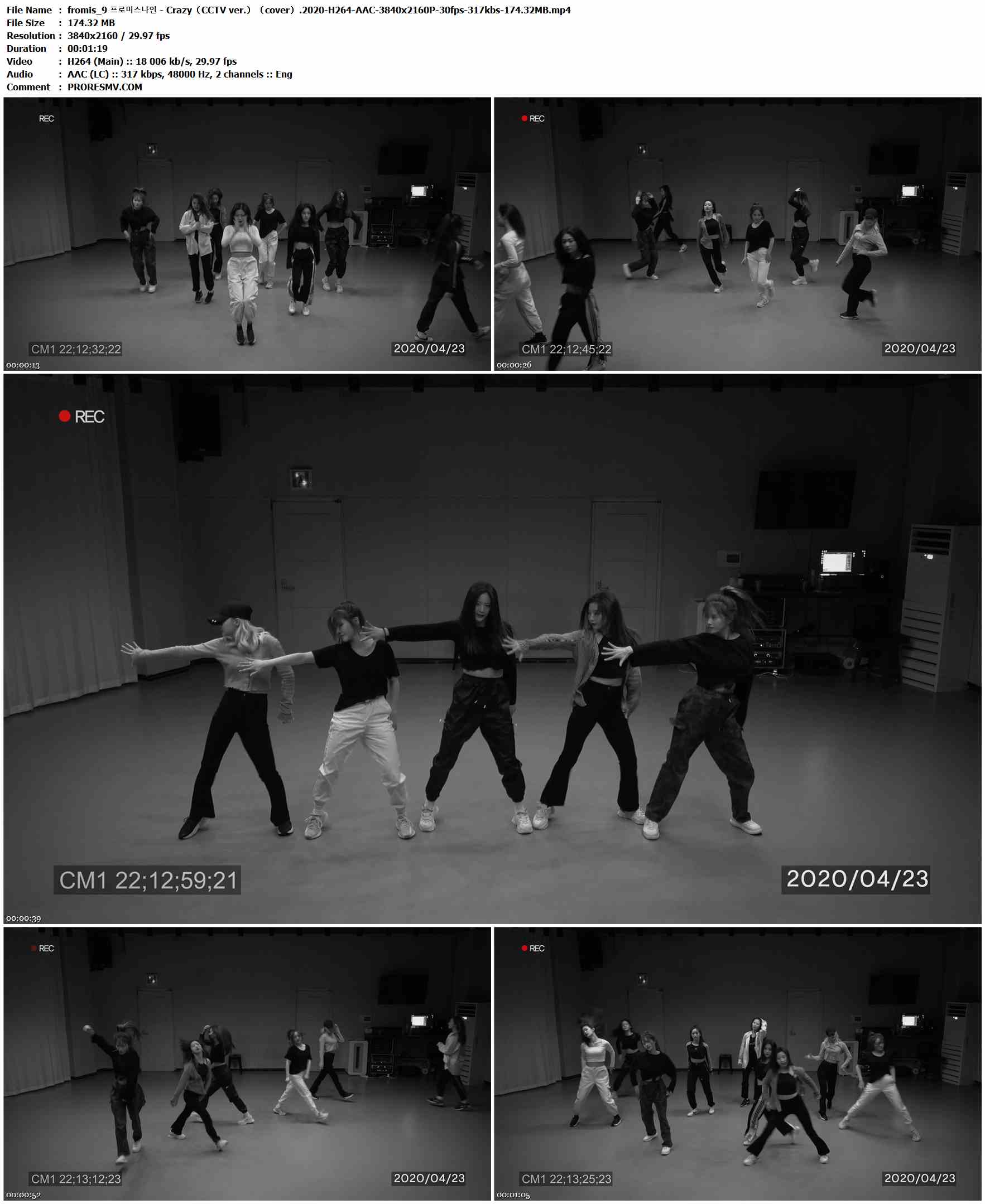 fromis_9 프로미스나인 - Crazy（CCTV ver.）（cover）.2020-H264-AAC-3840x2160P-30fps-317kbs-174.32MB官方MV_高清MV